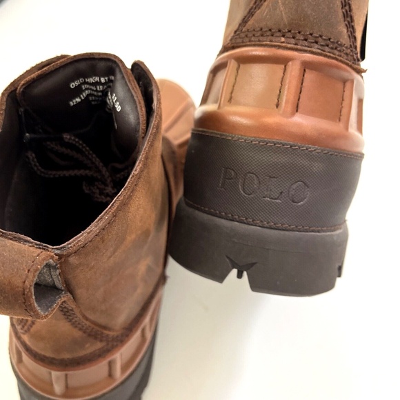POLO Ralph Lauren Oslo Waterproof Duck Boots Men 11.5 Leather Suede Winter Hiker - Picture 9 of 11